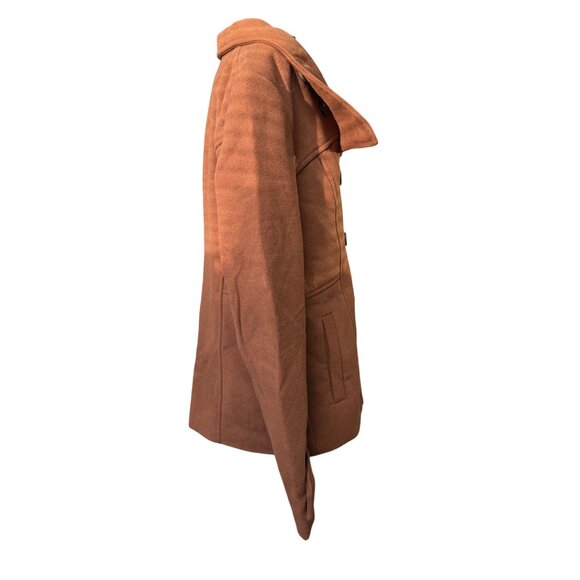 Brown Double-Breasted Peacoat With Wide Collar Small - Picture 5 of 6